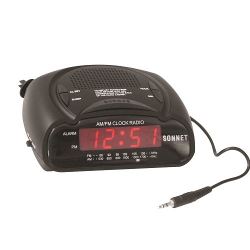 Reloj Despertador Sonnet R-1662B con Luz LED y Enchufe mp3, Negro